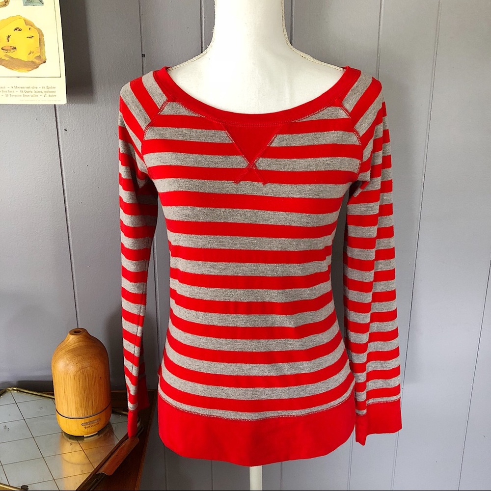 Derek Heart Red Stripe Top